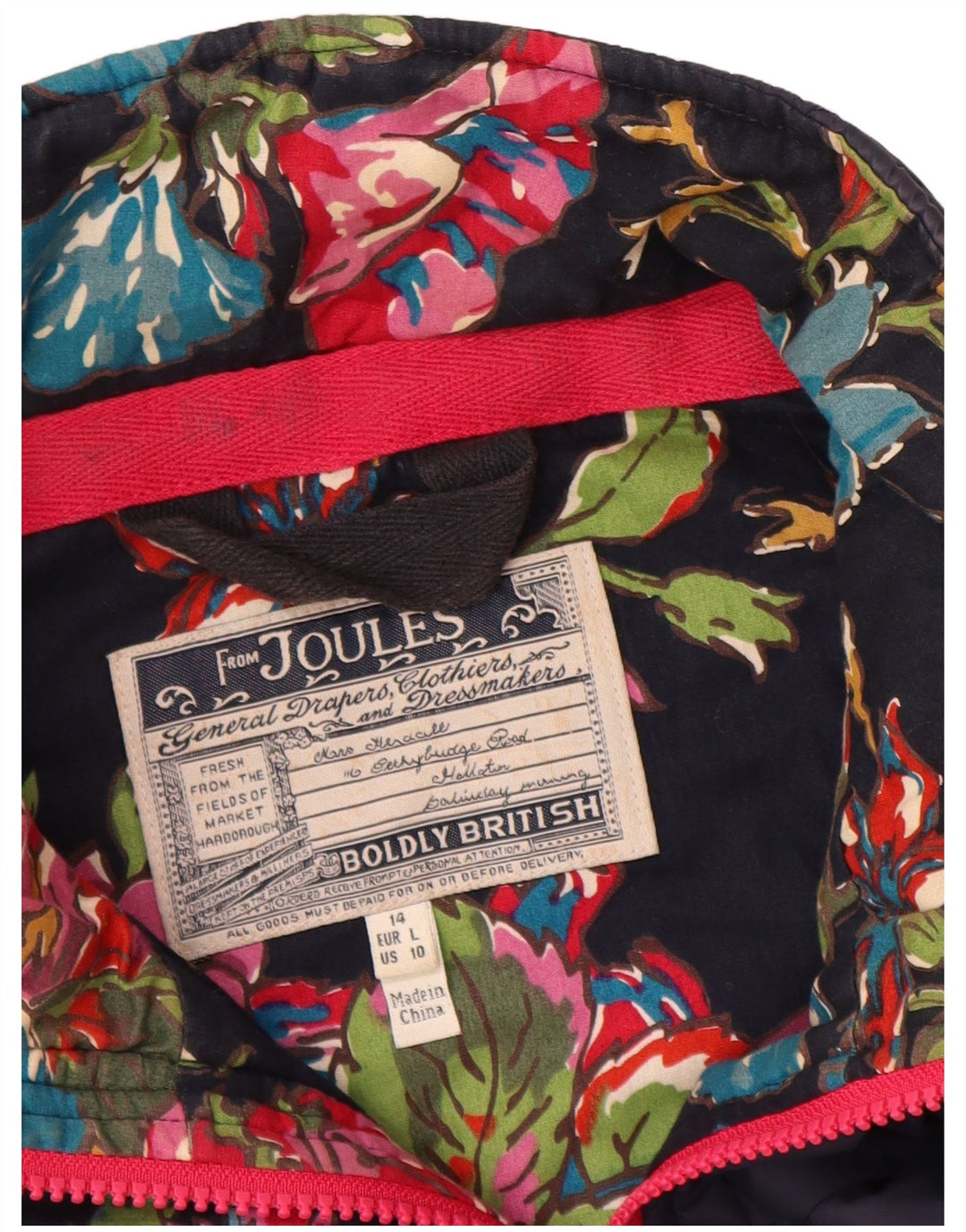 JOULES Colete acolchoado feminino UK 14 grande azul marinho poliamida
