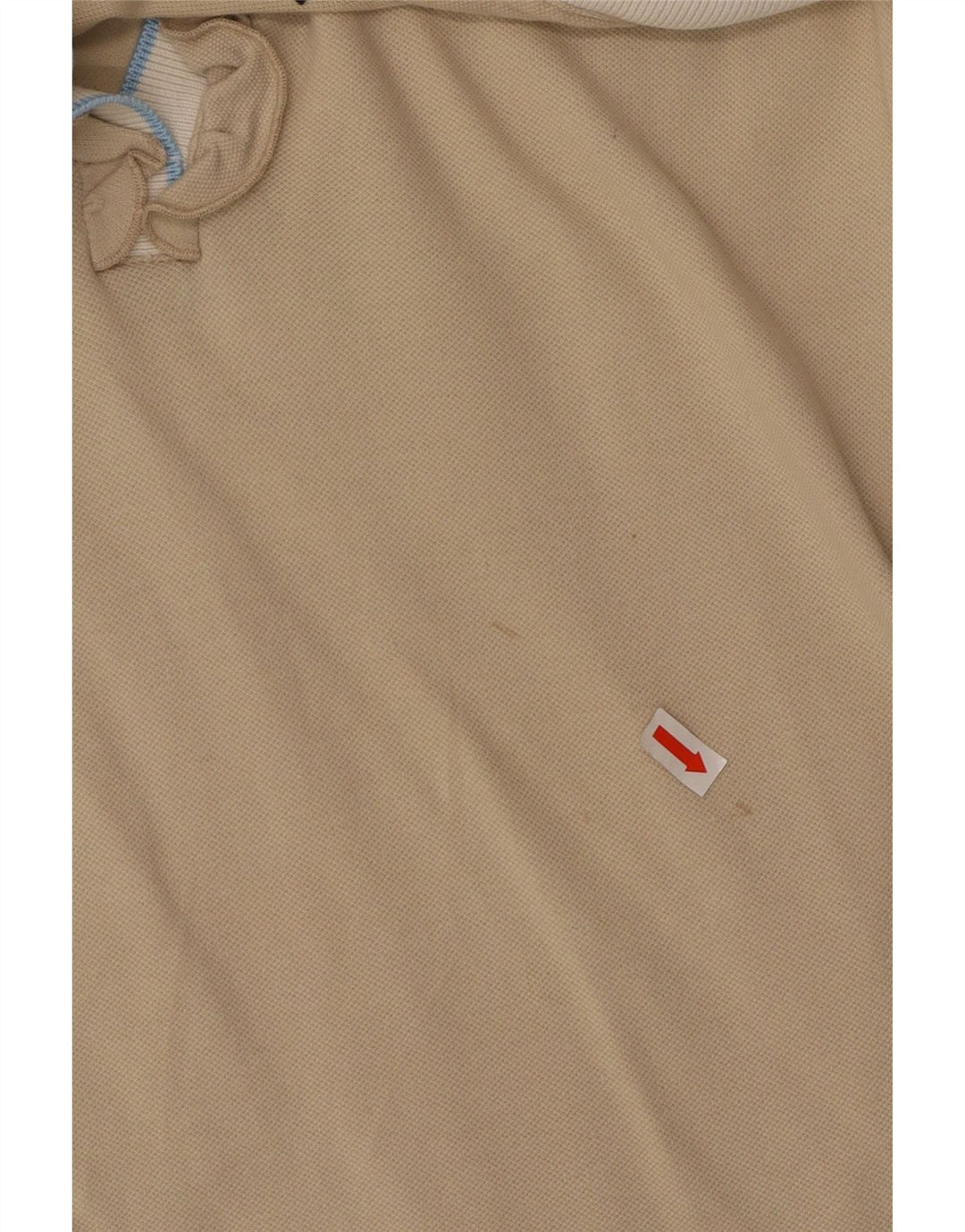 Camisa polo feminina FRED PERRY com babados na frente Reino Unido 14 grande bloco colorido bege