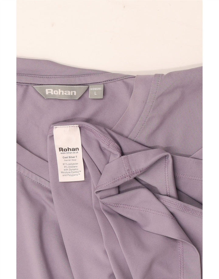 Camiseta feminina Rohan UK 16 grande poliéster roxo