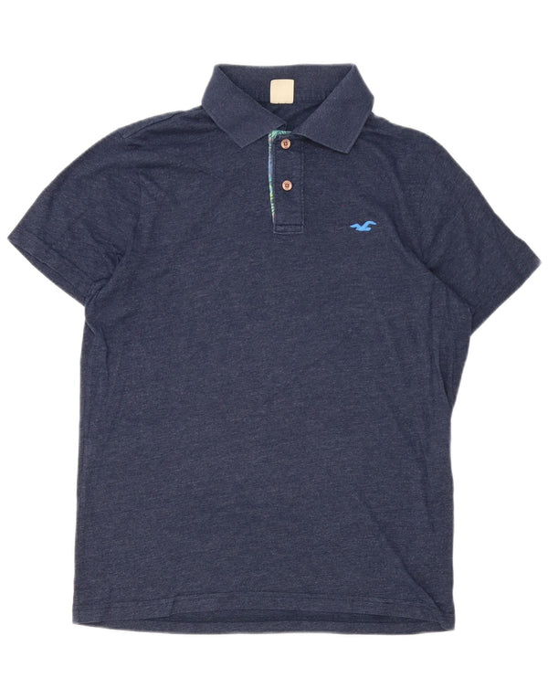 Camisa polo masculina Hollister grande algodão azul marinho
