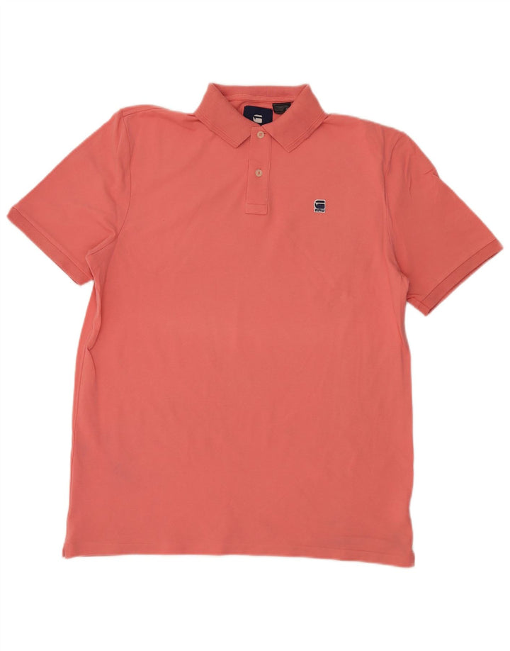 Camisa polo masculina G-STAR grande algodão rosa
