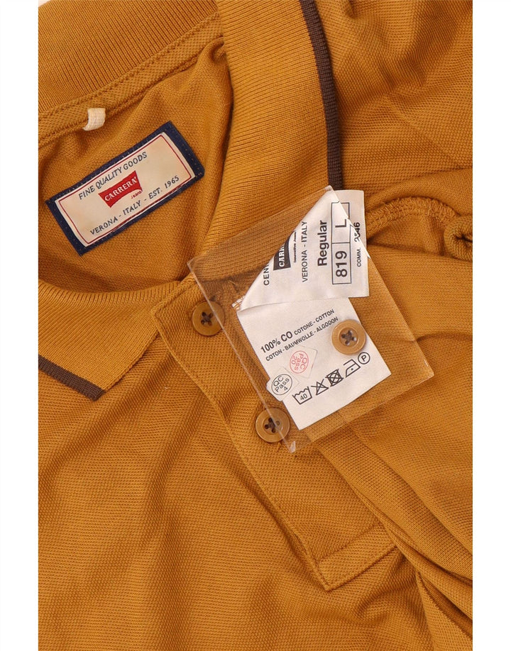 Camisa polo masculina Carrera Regular Fit grande algodão amarelo