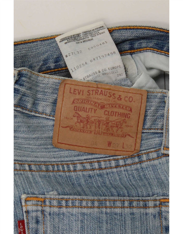 Calça jeans feminina Levi's 595 Straight W27 L32 azul algodão