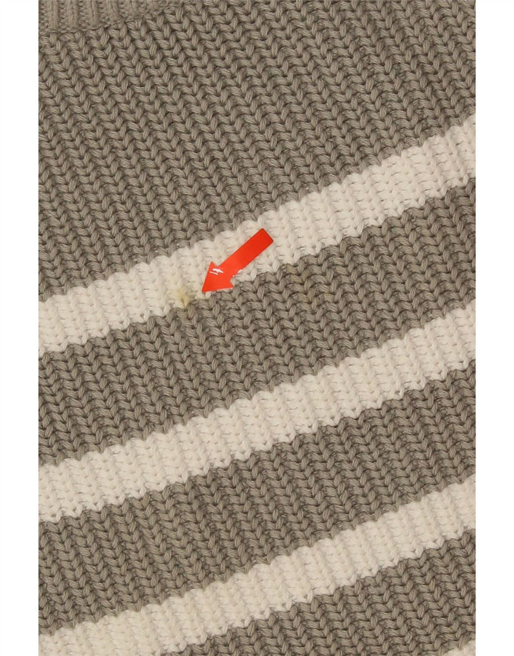Suéter feminino Marks & Spencer com gola redonda e listrado cinza pequeno Reino Unido 10