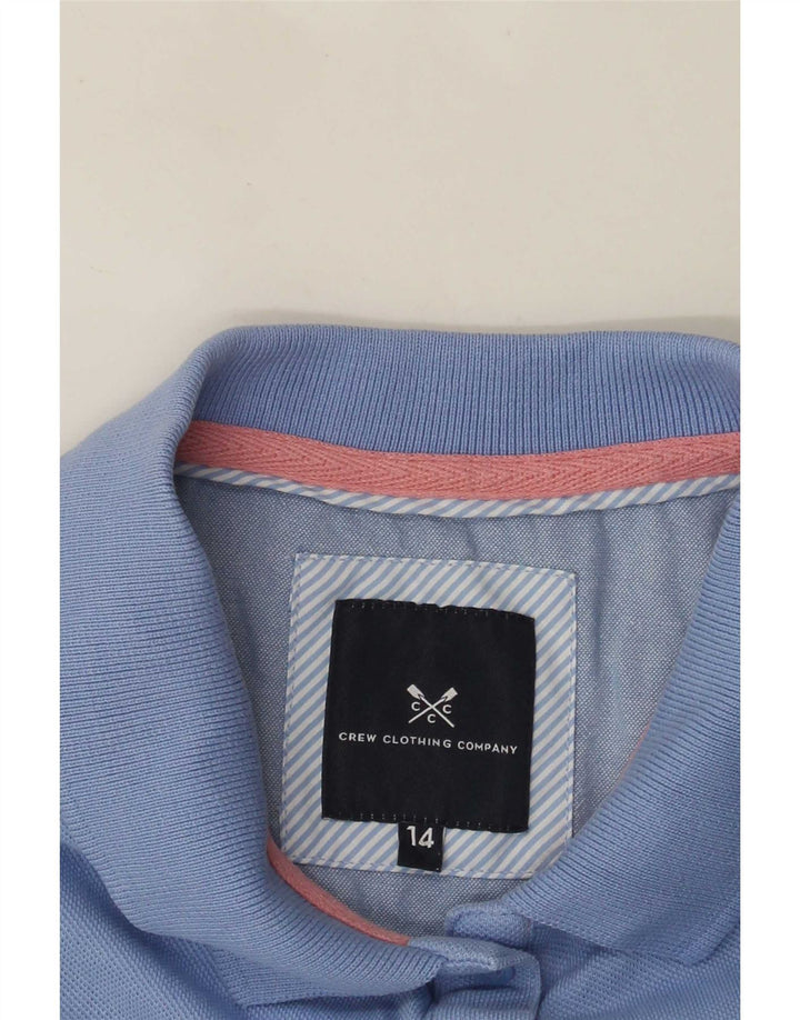 Camisa polo feminina Crew Clothing UK 14 azul médio