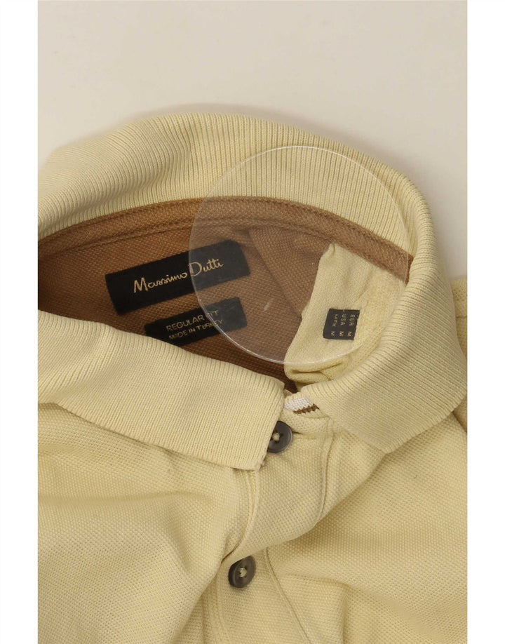 Massimo Dutti Mens Polo Shirt Medium Yellow