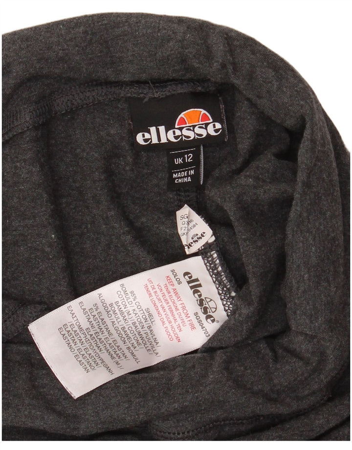 Ellesse Leggings Femininas Gráficas UK 12 Médio Algodão Preto