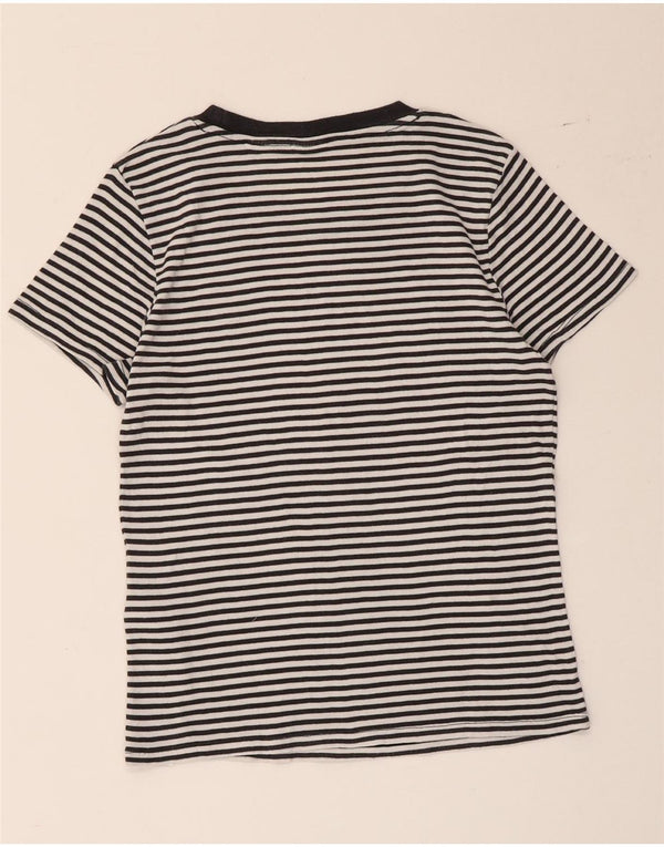 Camiseta feminina Levi's UK 10 pequena listrada preta de algodão