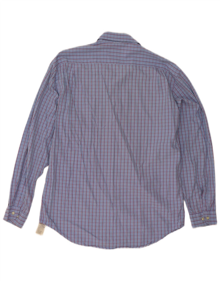 Camisa masculina Massimo Dutti tamanho 44 XL algodão xadrez azul