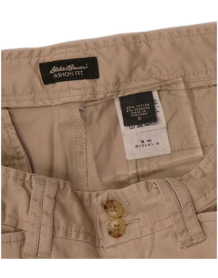 EDDIE BAUER Calça feminina Vashon Fit Capri EUA 6 Médio W32 L21 Bege