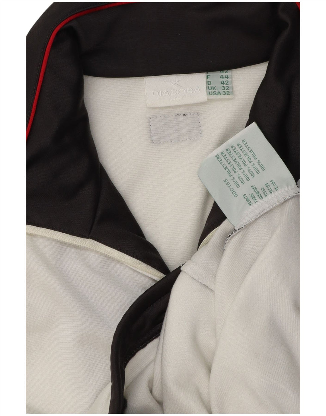 Diadora Mens Tracksuit Top Jacket UK 32 2XS Branco Colourblock Poliéster