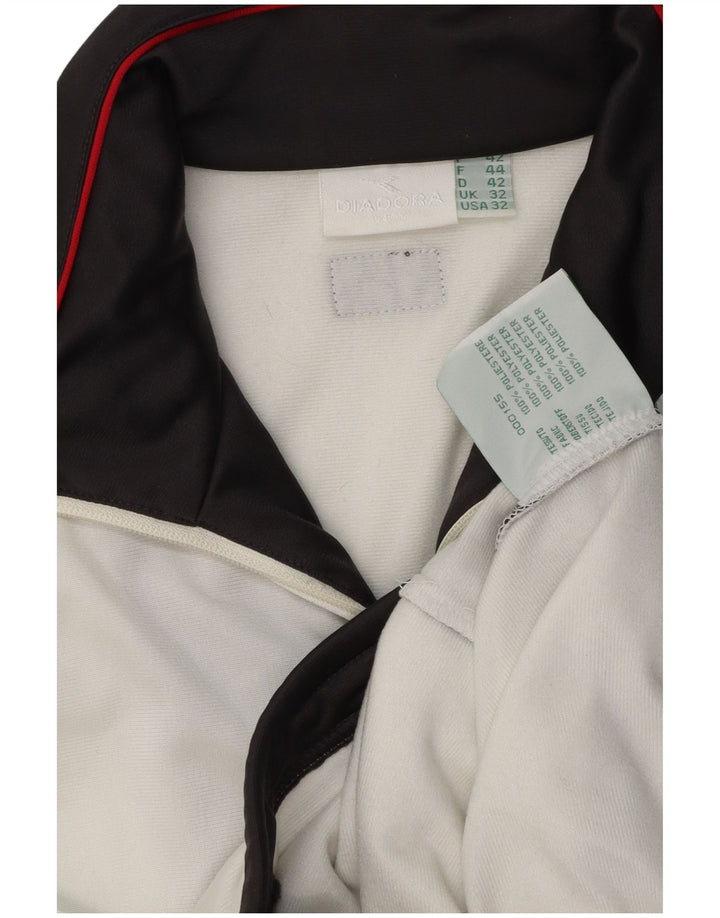 Diadora Mens Tracksuit Top Jacket UK 32 2XS Branco Colourblock Poliéster