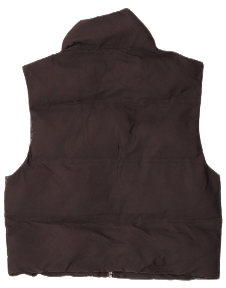 Zara Womens Oversized acolchoado Gilet UK 6 XS poliéster preto