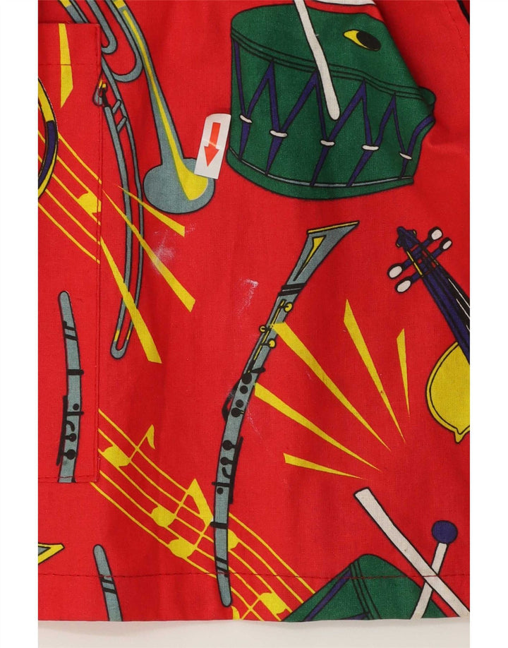 Casaco feminino vintage abstrato padrão duplo breasted UE 50 3XL algodão vermelho