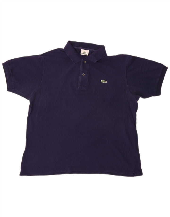 Camisa polo masculina Lacoste tamanho 5 grande algodão azul marinho