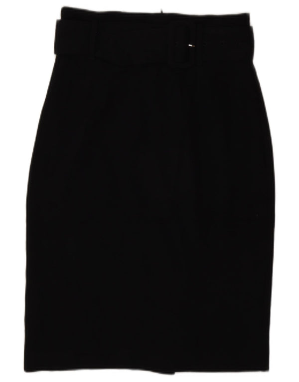 Saia lápis feminina Marks & Spencer Petite UK 6 XS W26 poliéster preto