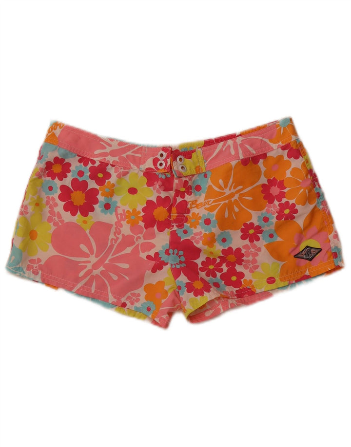 Shorts de natação feminino Bear UK 14 grande poliéster floral multicolorido