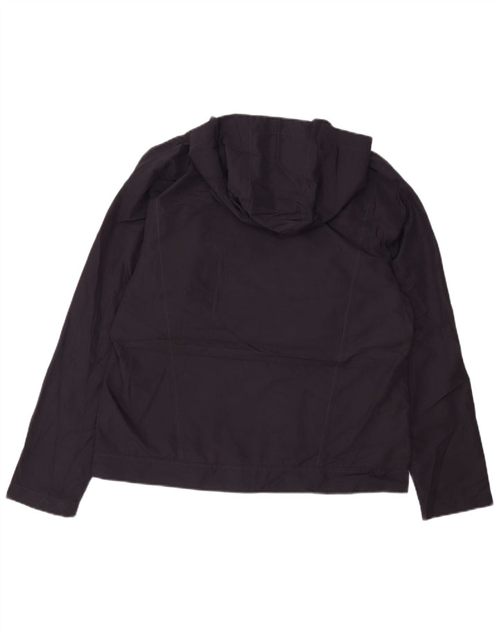 Adidas Womens Hooded Tracksuit Top Jacket UK 16 Grande Poliéster Preto