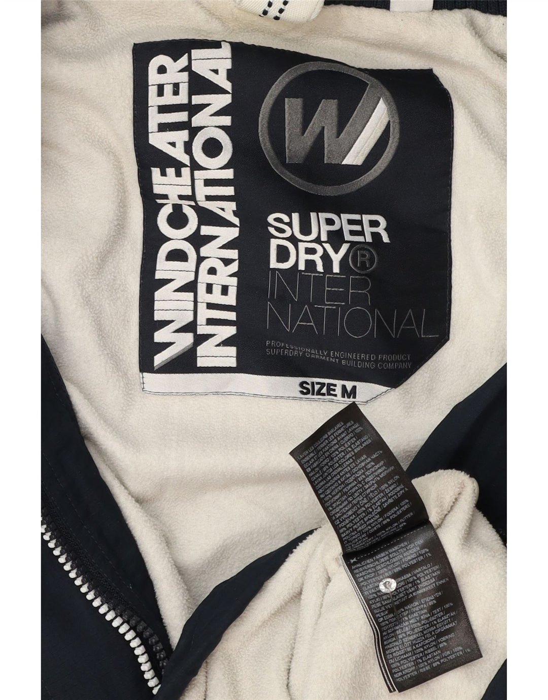 Jaqueta corta-vento feminina Superdry UK 14 azul marinho médio