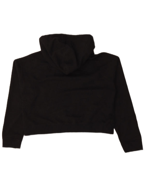 Adidas Womens Crop Oversized Hoodie Jumper UK 6 XS Poliéster Preto