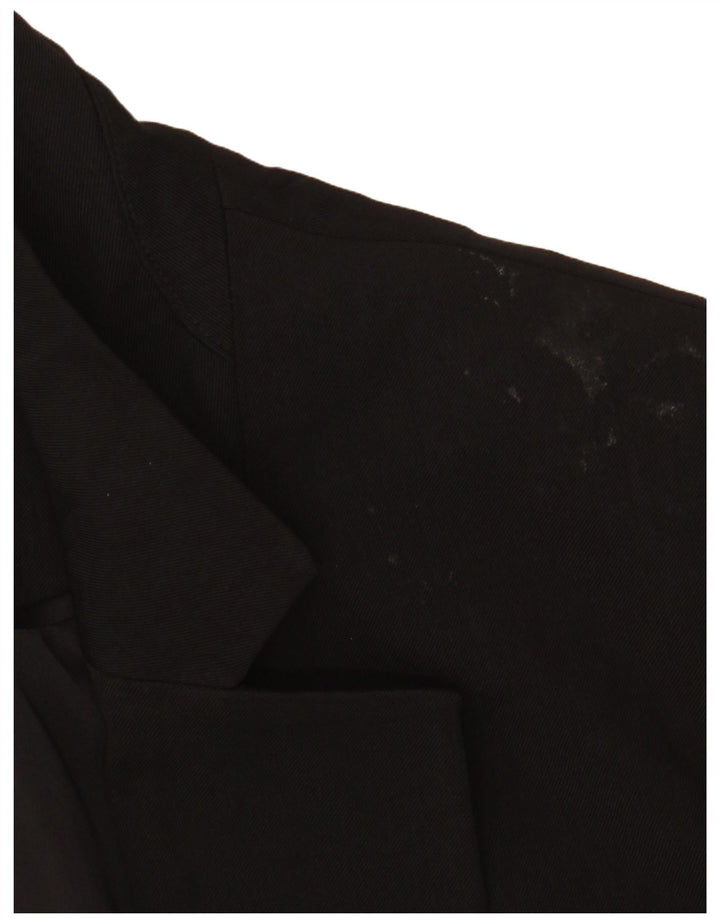 Jaqueta blazer feminina Topshop com 1 botão Reino Unido 14 poliéster preto médio