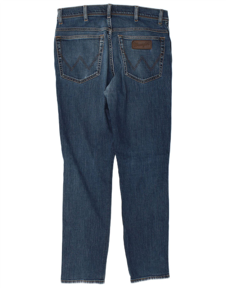 Wrangler Mens Jeans Slim W34 L32 Azul Algodão