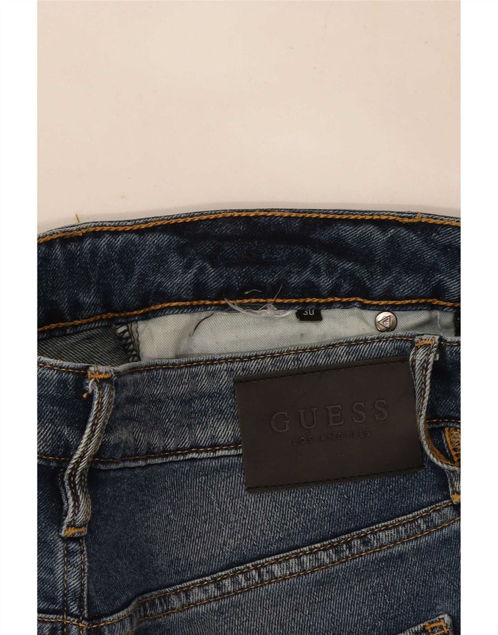 Guess Jeans femininos desgastados slim W30 L29 azul