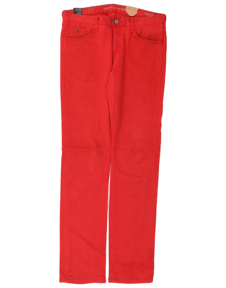 Tommy Hilfiger Masculino Hudson Slim Jeans W34 L36 Algodão Vermelho