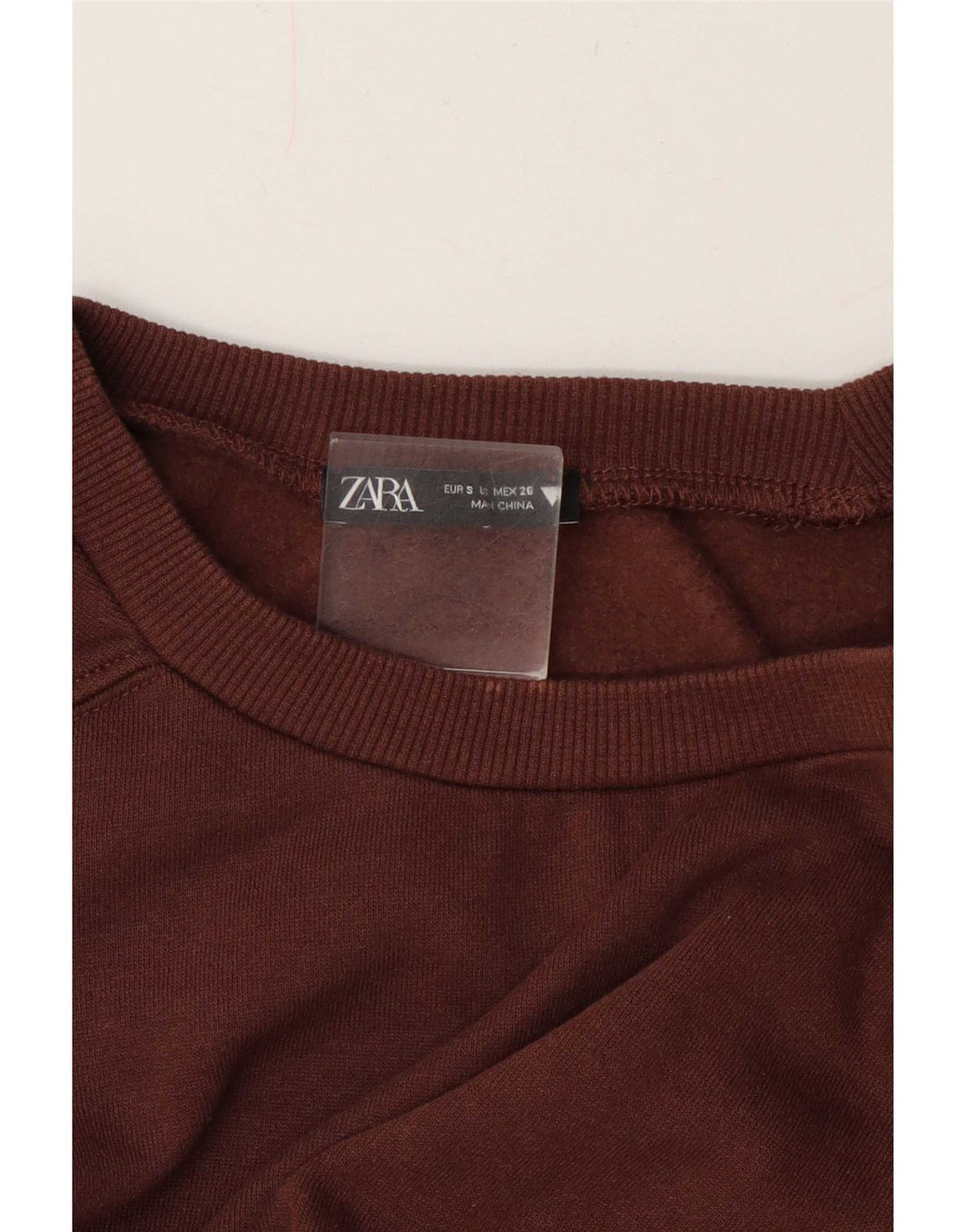 Zara Womens Crop Sweatshirt Jumper Reino Unido 10 Pequeno Marrom