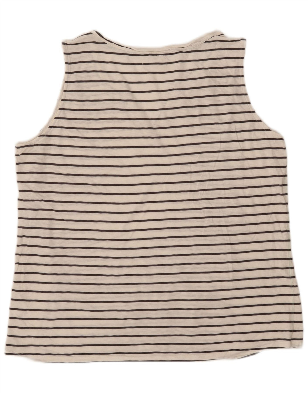 Colete feminino White Stuff Top UK 20 2XL algodão listrado branco