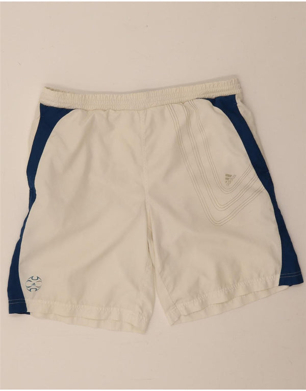 Shorts esportivos masculinos Adidas médio branco colorblock poliéster