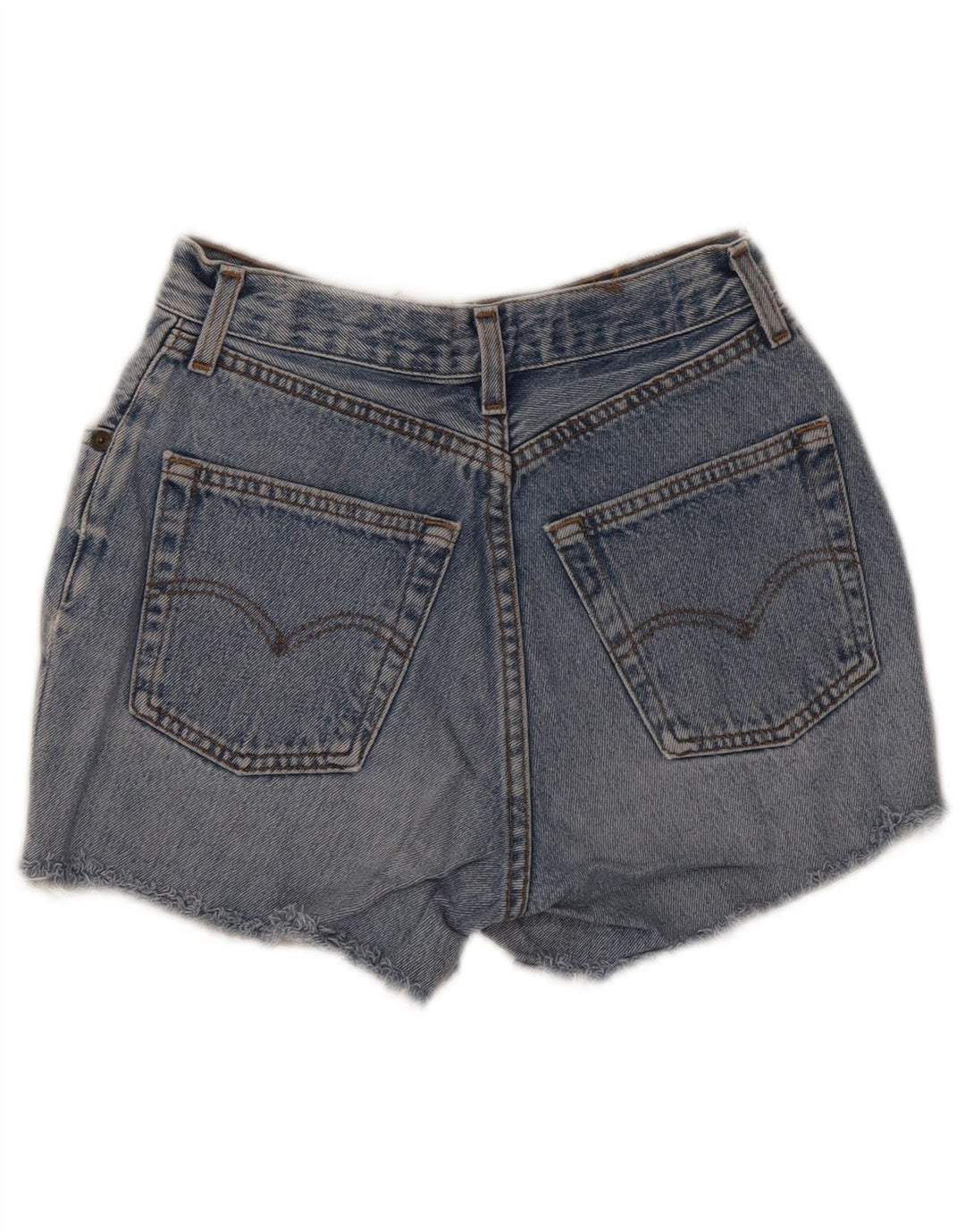 Shorts jeans feminino Levi's desgastado W28 algodão azul médio