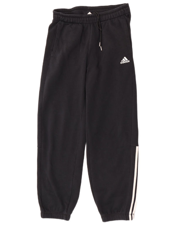 Adidas Womens Tracksuit Calças Joggers UK 12 Médio Algodão Preto