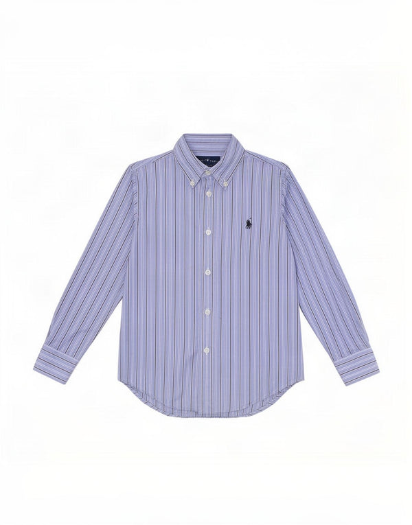 Ralph Lauren Camisa masculina 3-4 anos algodão listrado azul