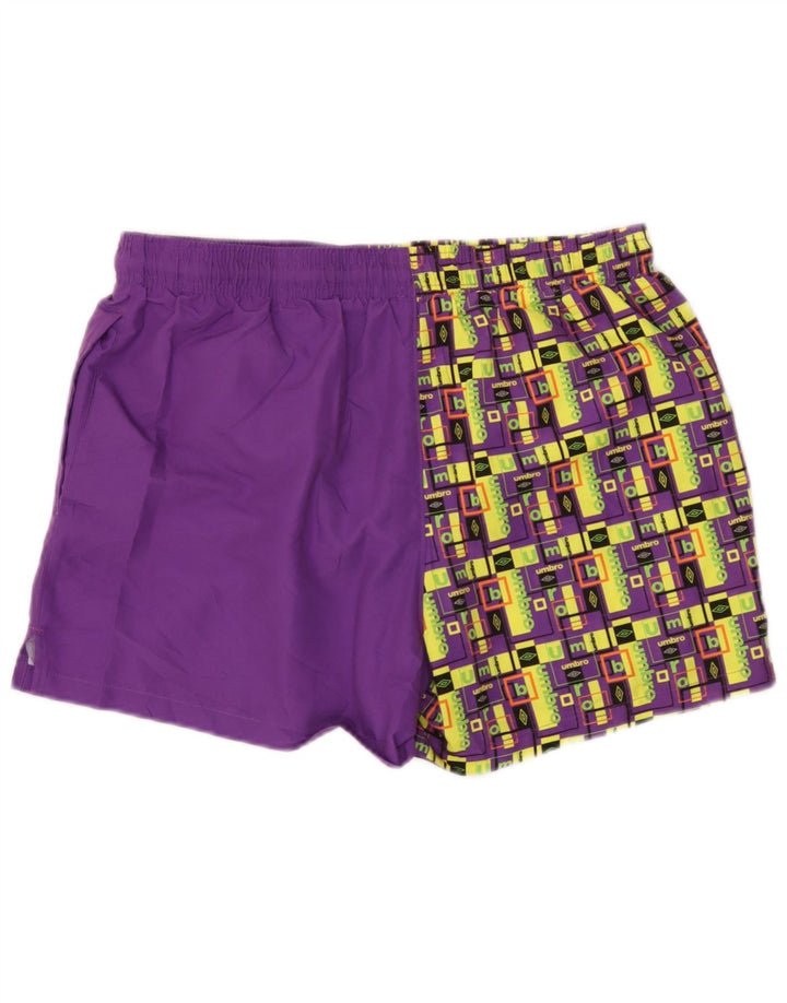 Umbro Shorts de natação masculino gráfico grande poliéster geométrico roxo