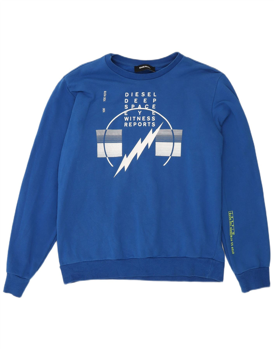 Diesel masculino moletom gráfico jumper grande algodão azul
