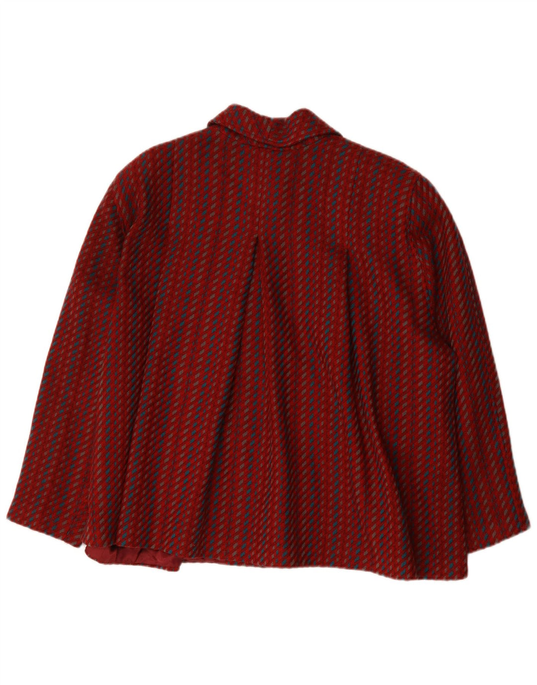 Jaqueta bomber oversized feminina vintage IT 46 grande lã listrada vermelha