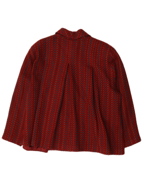 Jaqueta bomber oversized feminina vintage IT 46 grande lã listrada vermelha