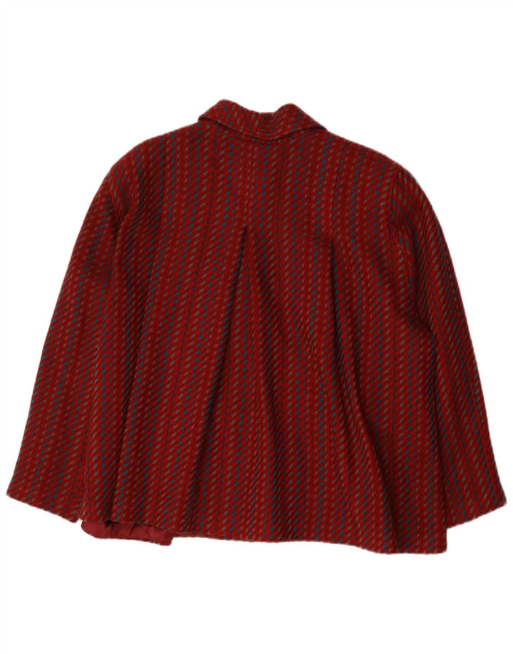Jaqueta bomber oversized feminina vintage IT 46 grande lã listrada vermelha