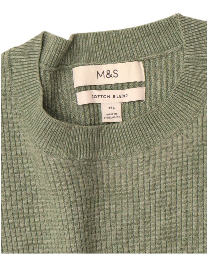 Suéter masculino Marks & Spencer com gola redonda 3XL poliéster verde