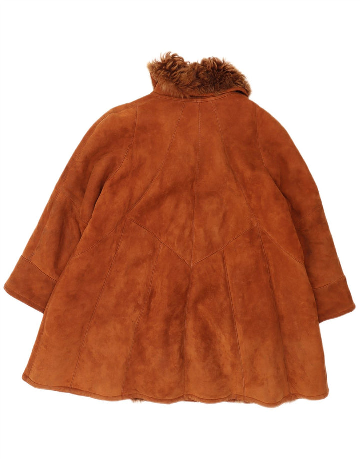 Casaco feminino oversized shearling AC IT 42 marrom médio