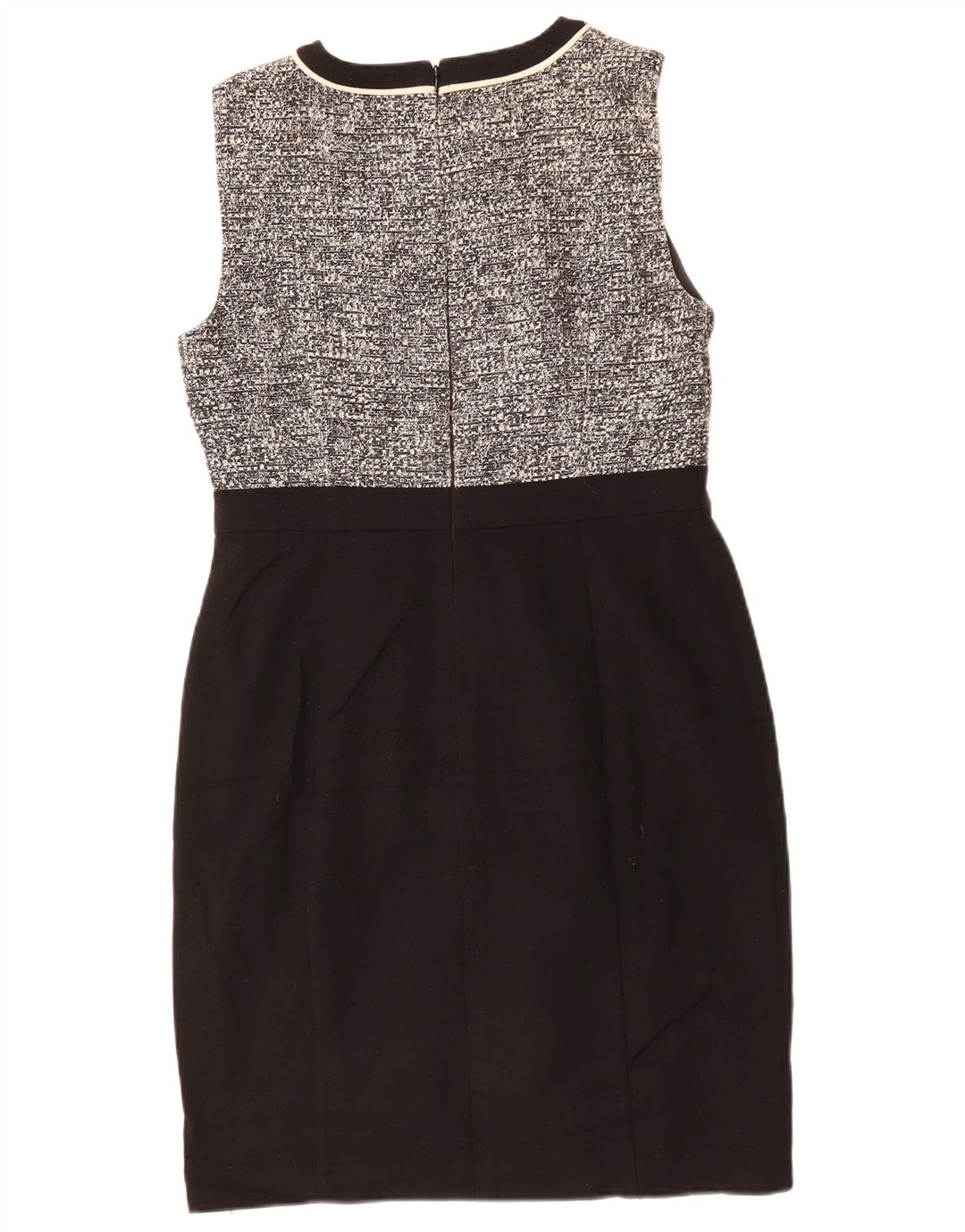 Vestido feminino Hobbs com bainha sem mangas UK 12 poliéster preto médio manchado