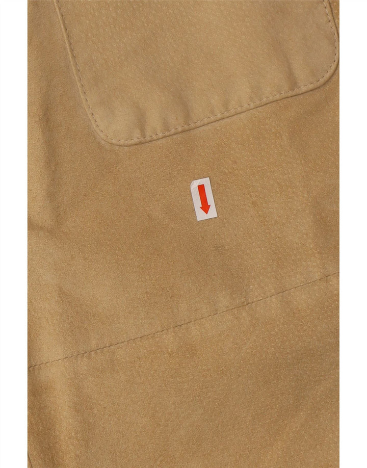 Camisa masculina de camurça Benetton couro bege médio