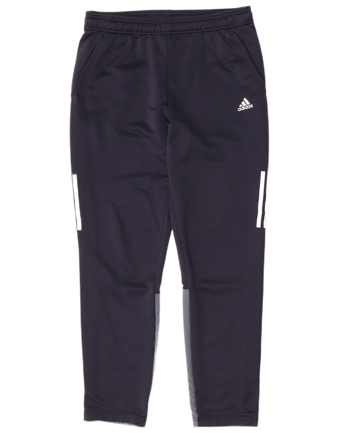 Calça de treino masculina Adidas grande azul marinho colorblock poliéster