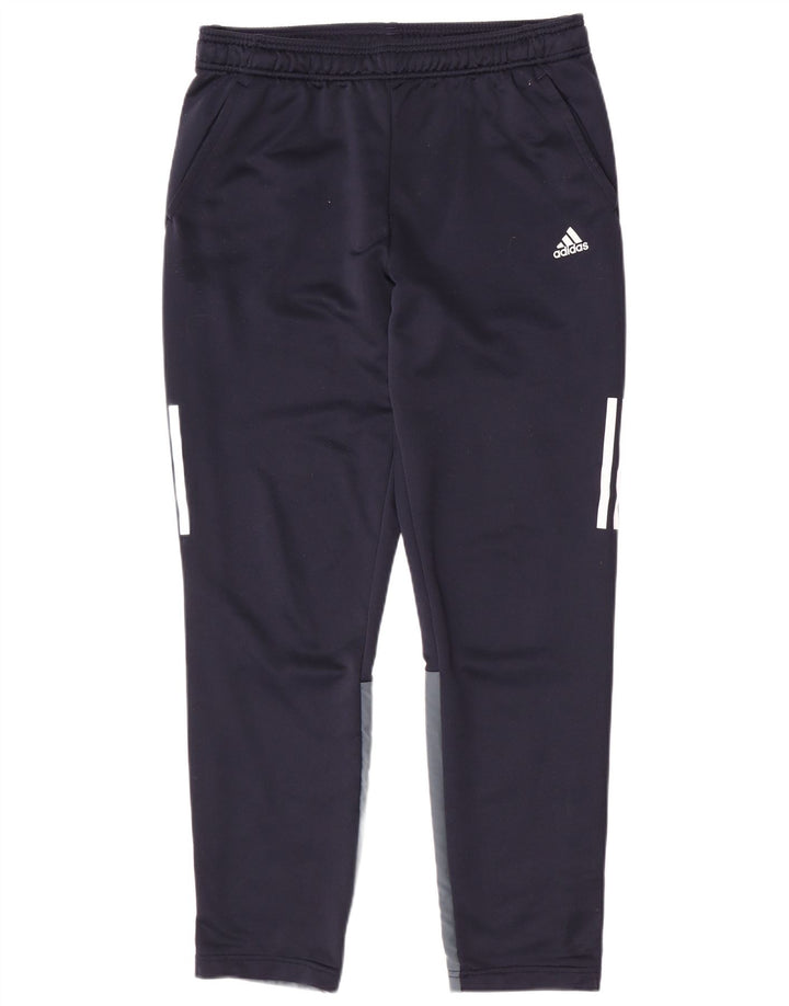 Calça de treino masculina Adidas grande azul marinho colorblock poliéster