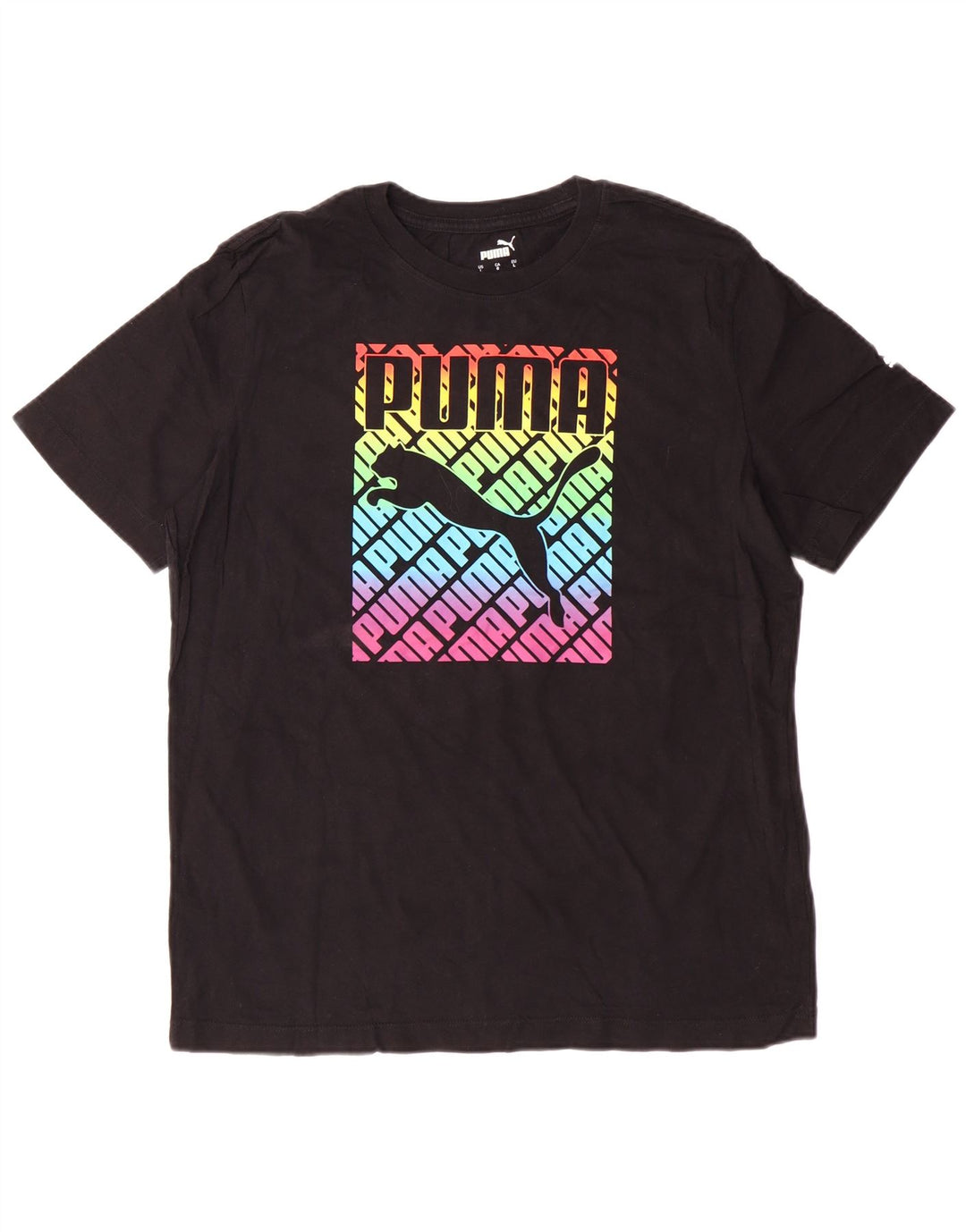 Camiseta masculina PUMA com estampa gráfica grande preta