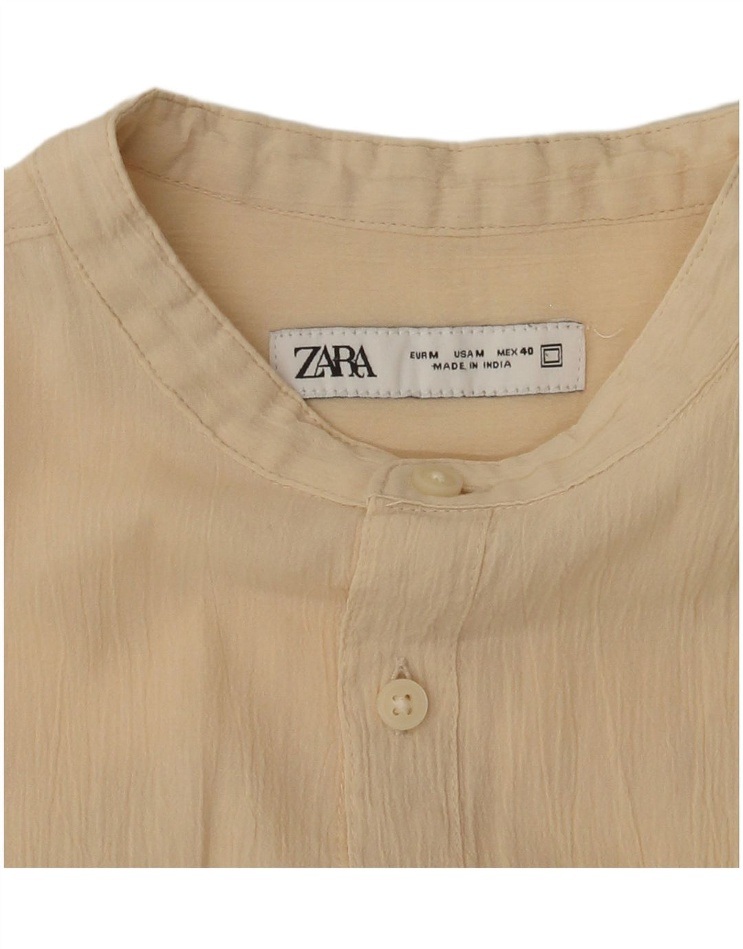 Zara Camisa masculina média bege