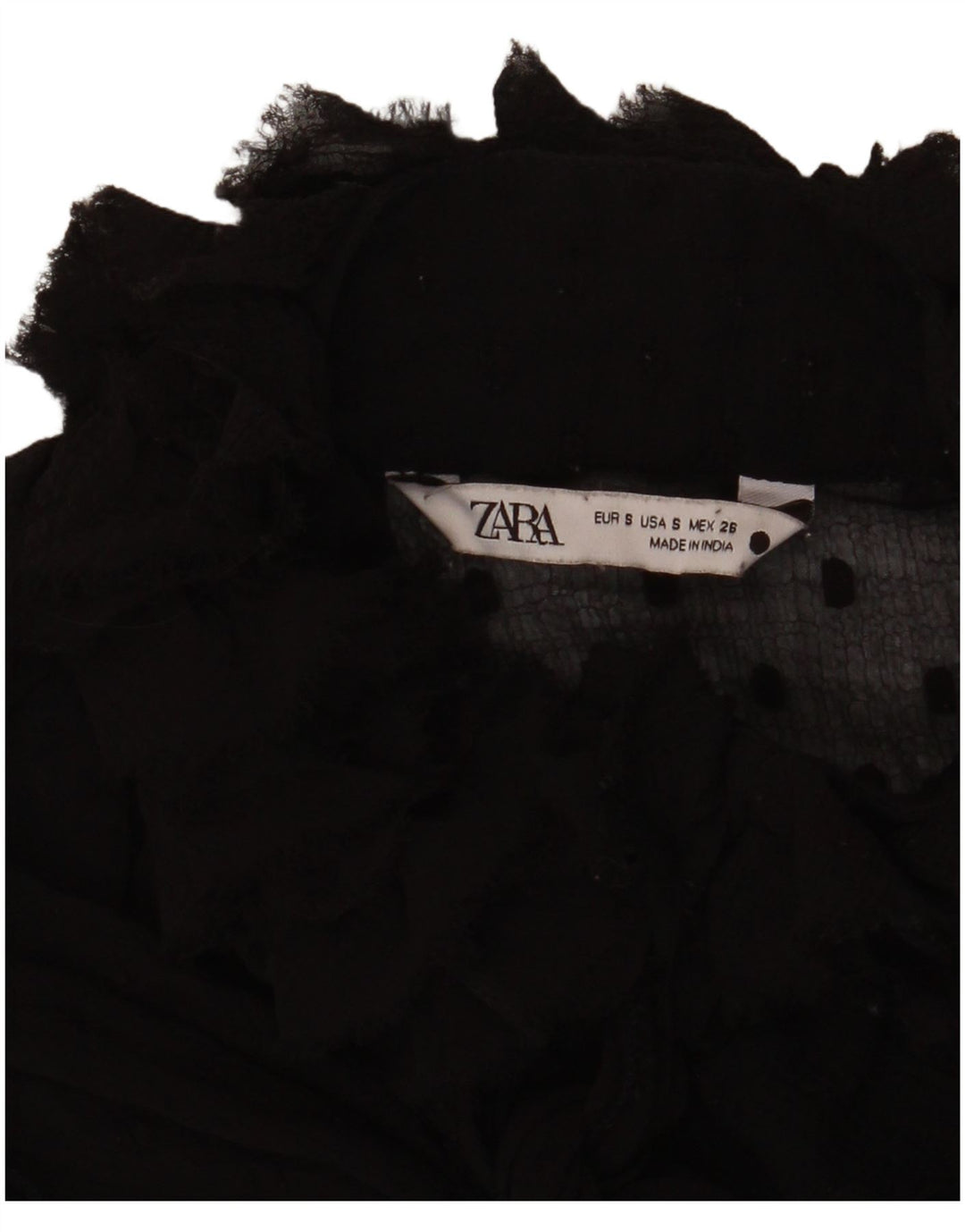 Zara blusa feminina oversized top UK 10 pequena preta manchada