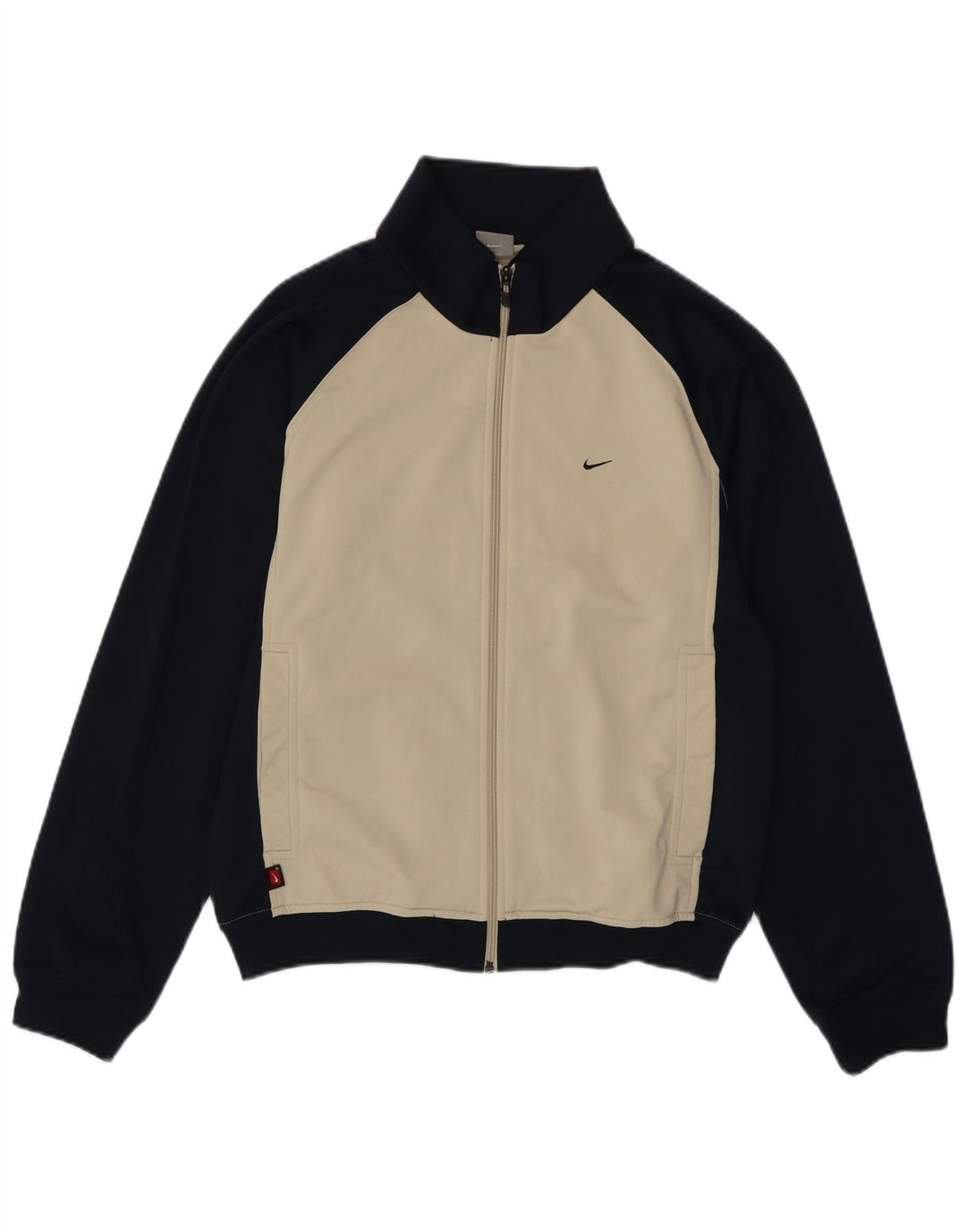 NIKE Mens Tracksuit Top Jacket Médio Bege Colourblock Poliéster