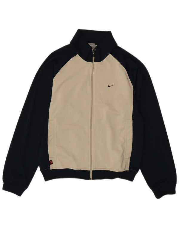 NIKE Mens Tracksuit Top Jacket Médio Bege Colourblock Poliéster